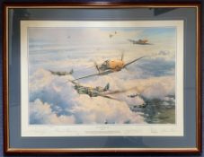 WW2 Colour Print Most Memorable Day by Robert Taylor Multi Signed by Adolf Galland, Johannes