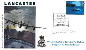 WW2 Flt Lt Joe Warburton DFC Signed Lancaster FDC. 44 of 51. 50th anniversary year of the Death of