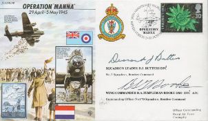 WW2 RAF Sqn Ldr Desmond Butters and Wg Cdr BA Templeman-Rooke Signed Operation Manna FDC. Good