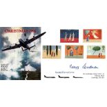 WW2 Sqn Ldr Benny Goodman Signed Christmas 1996 Special Flown FDC. 9 of 20. 5 British Stamps.