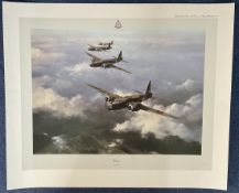 WW2 Wg Cdr Bill Townsend Signed Wellington Colour Print by Robert Taylor. Signed in pencil. Print