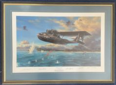 WW2 5 Signed Nicolas Trudgian Colour Print Titled Flight Out Of Hell 30 of 600 Housed in a