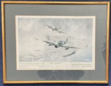 Flt Lt J Kyle DFM and Artist John Batchelor Signed Colour Print Titled 0640-6th June. 426 of 1000.