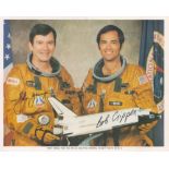 John Young and Bob Crippen AUTOPEN signatures on official vintage NASA crew photo for the maiden
