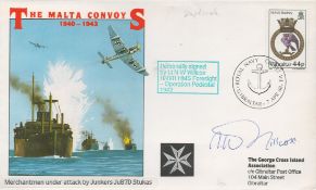 Lt NW Wilcox (HMS Foresight) Signed The Malta Convoys 1940-1943 FDC. 21 of 25 Covers Issued. 44p HMS