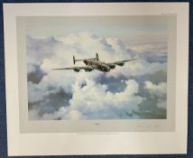 WW2 Air Vice Marshal Don Bennett Signed Robert Taylor Colour Print Titled Halifax. Signed in Pencil.