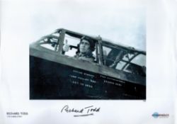 Richard Todd signed 16x12 black and white The Dambusters photo pictured during his role as Wing