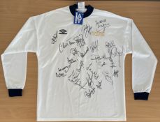 David Hirst multisigned Testimonial October 2000 replica shirt includes over 20 signatures of