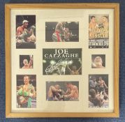 Joe Calzaghe 17x17 overall size mounted and framed signature montage piece. Calzaghe CBE (born 23