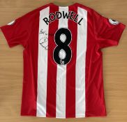 Football Jack Rodwell Signed Sunderland FC Home Replica Jersey. Signed in black ink. Shirt Has