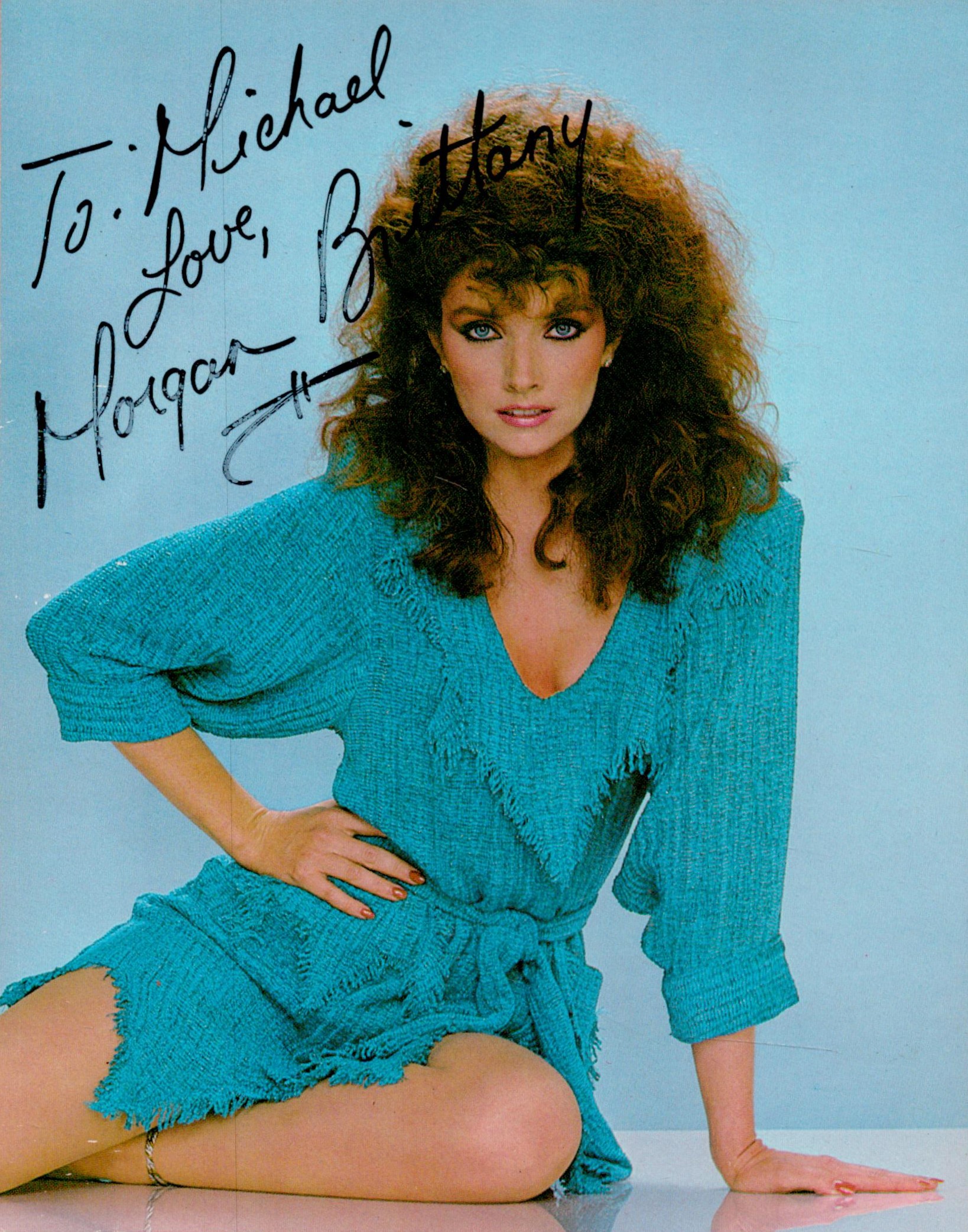 Morgan Brittany signed 7x5 colour photo. Dedicated. Good condition. All autographs come with a