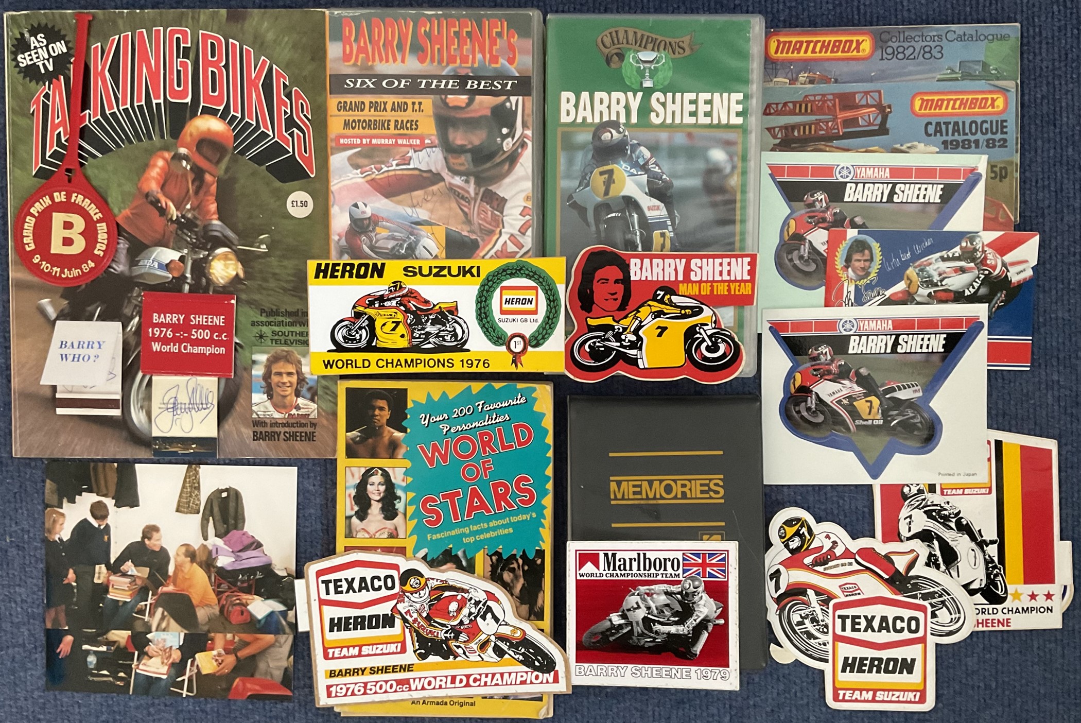 Barry Sheene collection includes signed Talking Bikes Paperback Book signature inside title page,