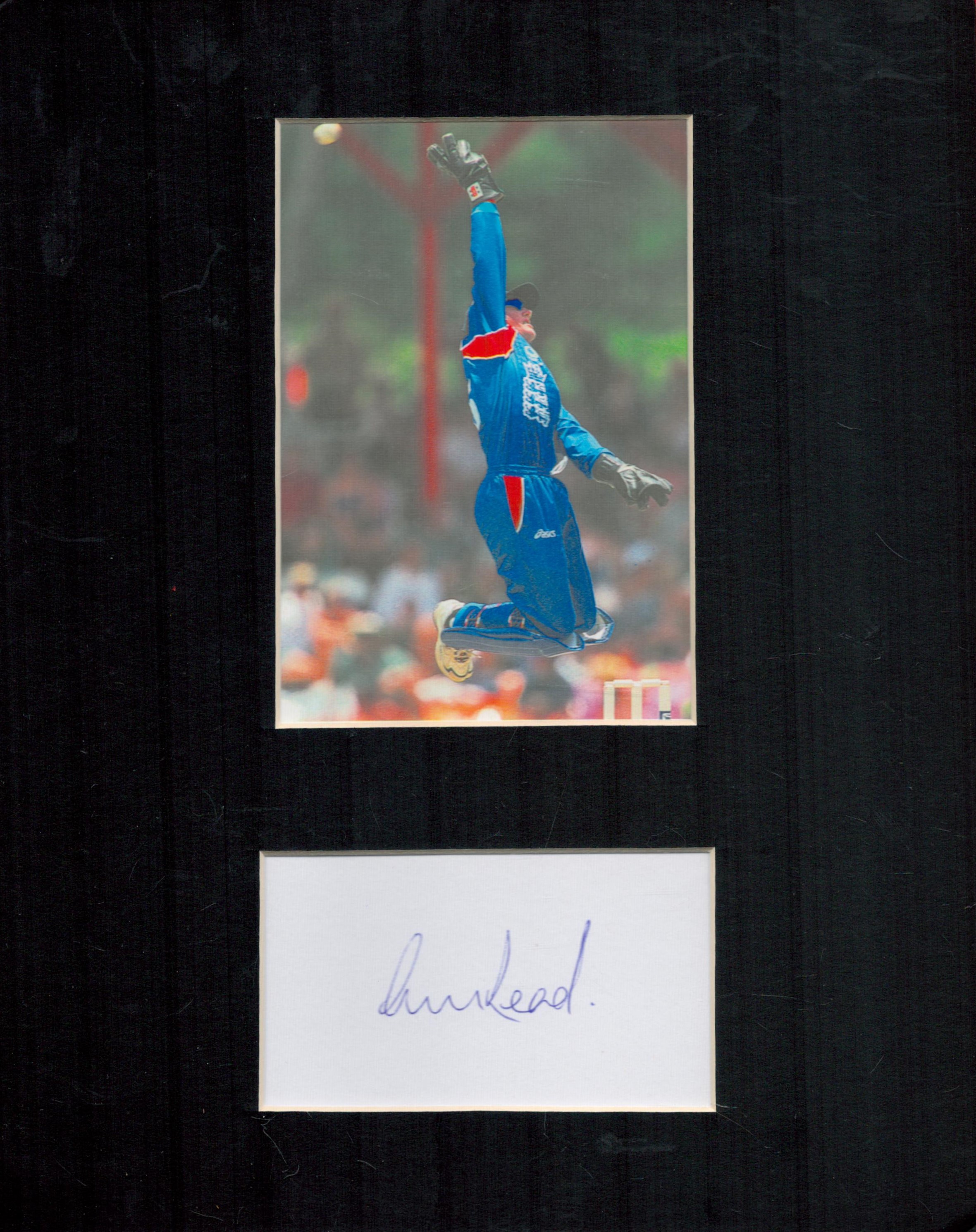 Former England Cricketer Chris Read Signed Signature Piece with Colour Photo Mounted to an overall