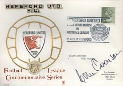 Colin Addison signed Hereford United F.C Football League Commemorative Series Dawn FDC pm Hereford