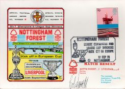 Colin Barrett signed Nottingham Forest v Liverpool Div. 1 and League Cup Winners 1978 Dawn Covers PM