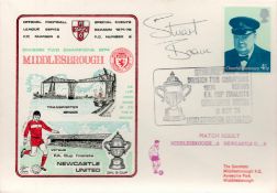 Stuart Boam Signed Middlesborough V Newcastle Utd FDC With British Stamp and 9 Nov 74 Postmark. Good