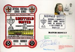 Tony Kenworthy signed Sheffield United Division Four Champions 1982 Dawn FDC PM Sheffield United