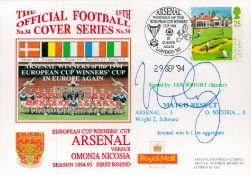 Ian Wright signed Arsenal v Omonia Nicosia European Cup Winners 1994-95 Dawn FDC PM Arsenal