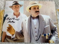 Poirot Hugh Fraser as Hastings signed 10 x 8 inch colour photo with David Suchet. Good Condition.