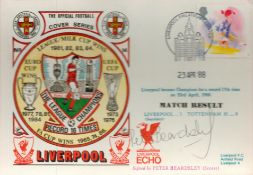 Peter Beardsley Signed Liverpool V Tottenham Hotspurs Cover Series FDC with British stamp and 23 Apr