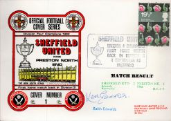 Keith Edwards signed Sheffield United Division Four Champions 1982 Dawn FDC PM Sheffield United