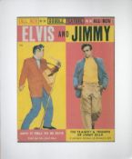 Elvis and Jimmy Double Feature Colour Magazine Cutting, Mounted to an overall size of 13 x 11 inches