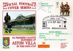 Andy Townsend signed Aston Villa v SL Bratislava 1993 UEFA Cup Dawn FDC PM Aston Villa in Europe