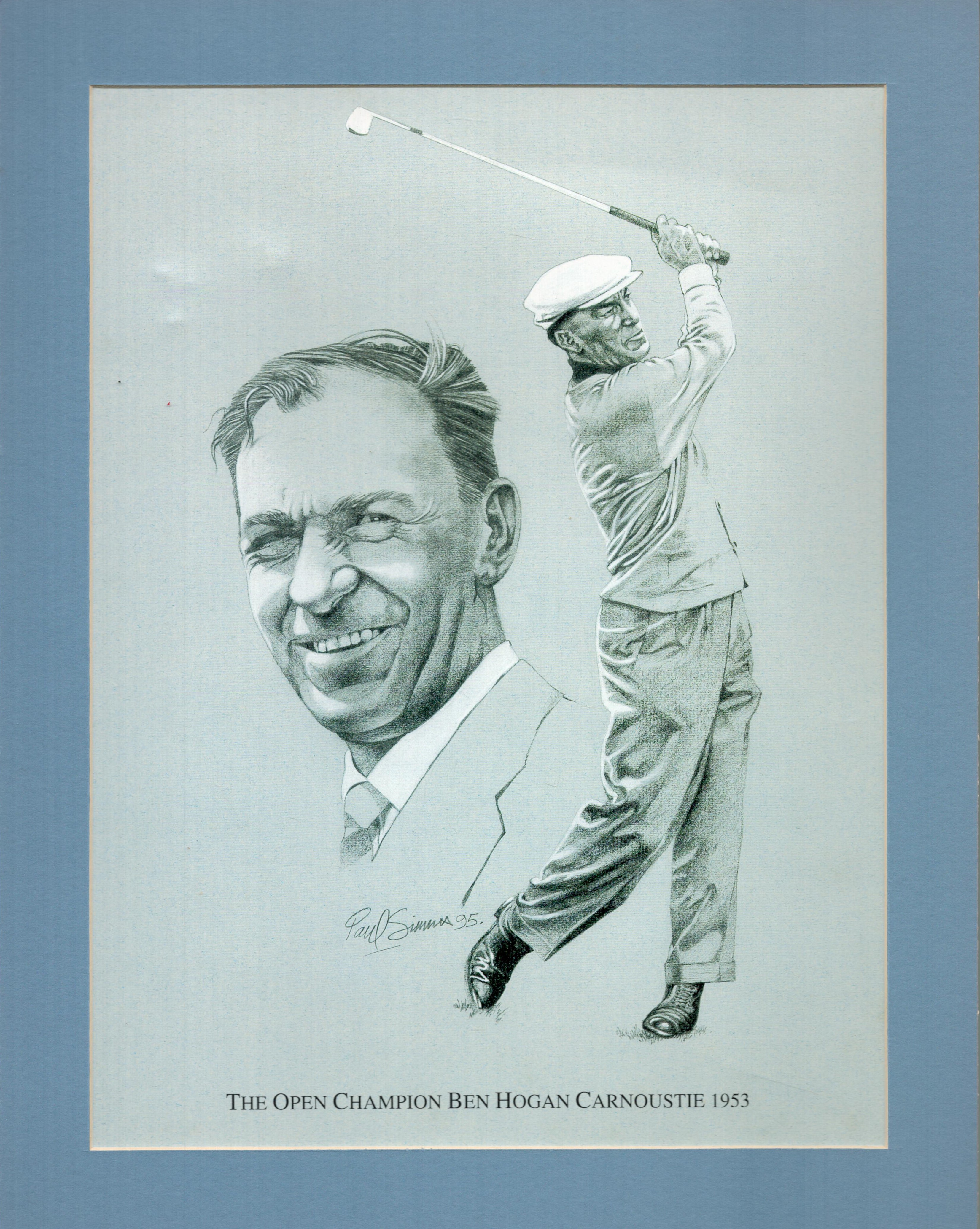 Golf Collection of 3 Black and White Prints with Artist Paul Simms Printed Signature on all. - Image 3 of 3