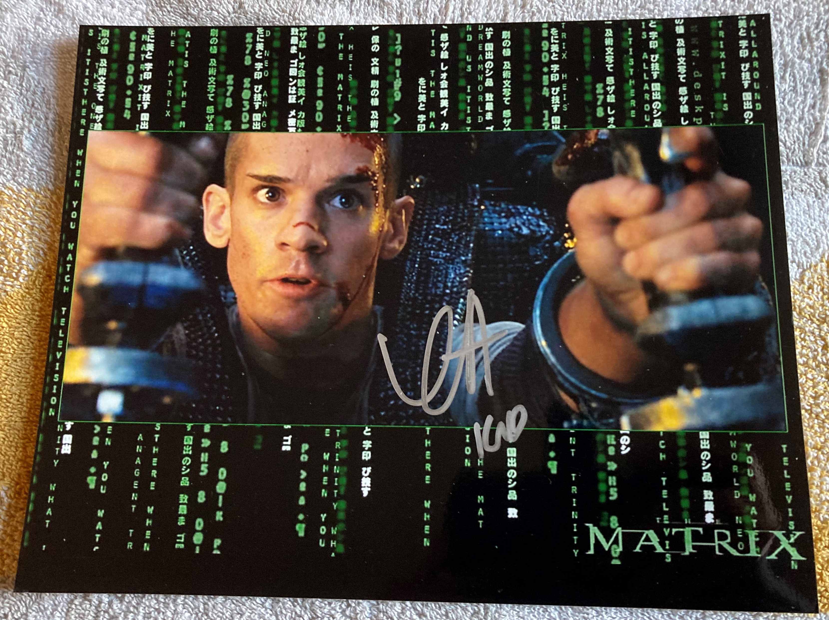 The Matrix actor Clayton Watson as the Kid signed 10 x 8 inch colour photo. Good Condition. All