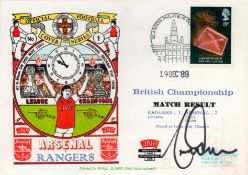 Niall Quinn Signed Rangers V Arsenal Cover Series FDC With British Stamp and 19 Dec 89 Postmark.