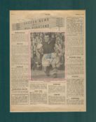 Former Burnley Star Johnnie Hayes Signed Newspaper Clipping From 1949. Mounted to an overall size of