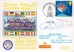 Carl Shutt Signed Leeds Utd V Stuttgart Cover Series FDC With British Stamp and 9 Oct 92 Postmark.
