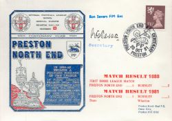 Ron Severs Signed Preston North End FDC With British Stamp and 20 Oct 81 Postmark. Good Condition.
