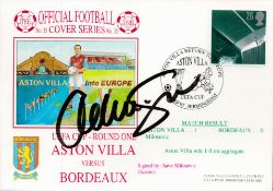 Savo Milosevic signed Aston Villa v Bordeaux UEFA Cup 1997 Dawn FDC PM Aston Villa Return to