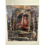 Painting of Indian window by Mat Barber Kennedy, 23.5 x 20cm