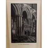 A collection of prints to include, John F. Greenwood (1885-1954) three wood engravings of Ely