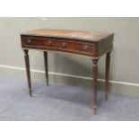 A Regency style two drawer side table and kidney shaped writing table, 77 x 87 x 55 cm (2)