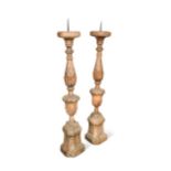 A pair of Italian pricket candlesticks,