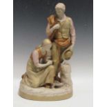 Large Royal Dux harvest couple figurine, no 13202 Royal Dux mark to base, circa 1920 49cm high