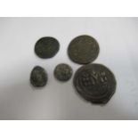 5 ancient small coins