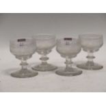 A set of four Regency small cut glasses (4)Condition report: Chips to bases throughout and