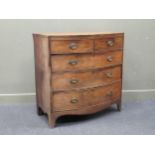 A Regency mahogany bowfront chest on drawers,