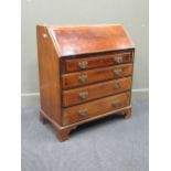 Edwardian mahogany and satinwood crossbanded inlay bureau, 97 x 84 x 44 cm