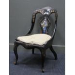 Mother of pearl chairCondition report: Losses, repars and minor damage to the mother of pearl