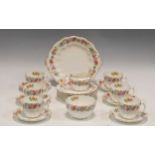 Crown Derby Melody Tea Set, to include cups and saucers, milk jug, etc
