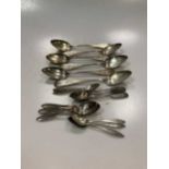 An assorted collection of continental silver flatware, 12.8ozt gross