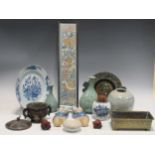 A collection of decorative Chinese/Japanese ornaments and ceramics