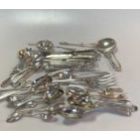 A collection of assorted silver flatware. 30.4ozt weighable silver