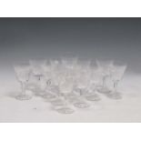 A set of thirteen Waterford Crystal wine glassesCondition report: Minor chipping and surface