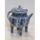 A chinese blue and white teapot marks of Chien-lung but laterCondition report: Slight discolouration